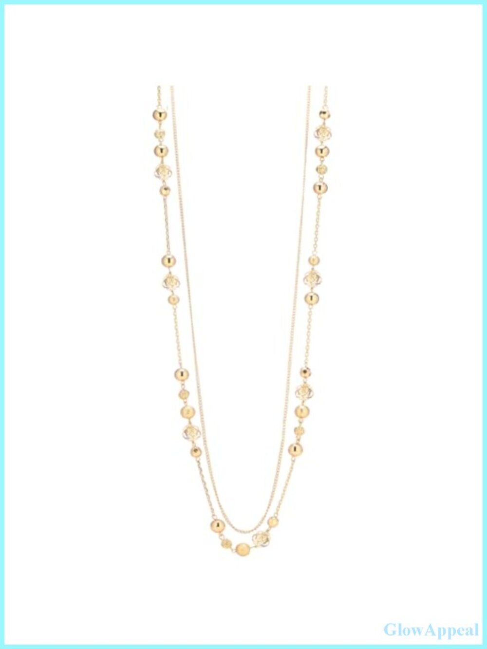 Gold Plated Layered Necklace Natural Stone Beaded 36in Dainty Boho Jewelry